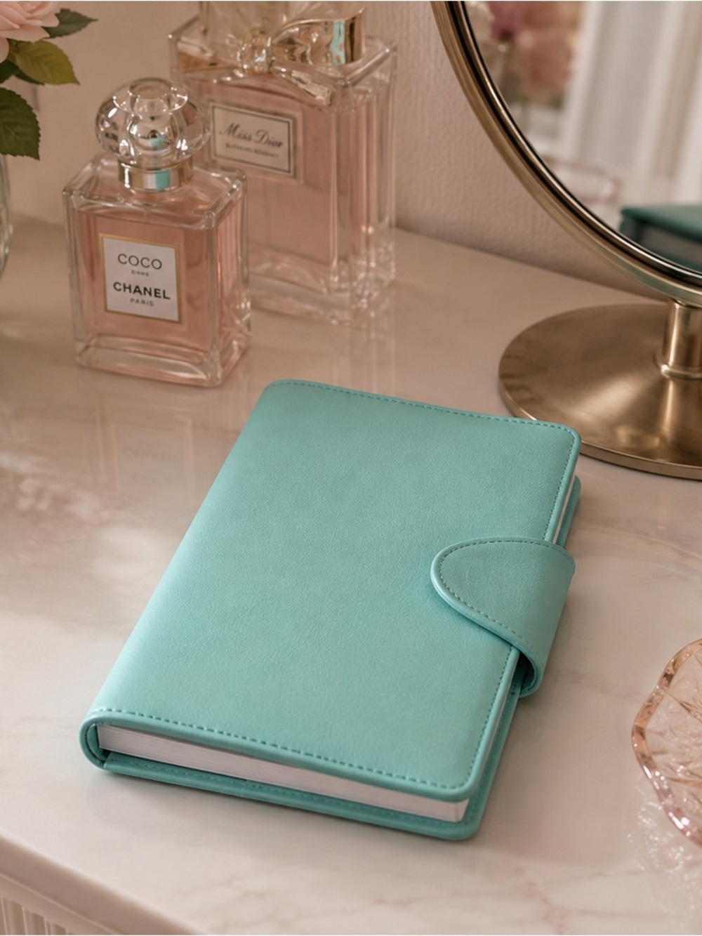 Tiffany & Co. Turquoise Leatherette Snap Journal